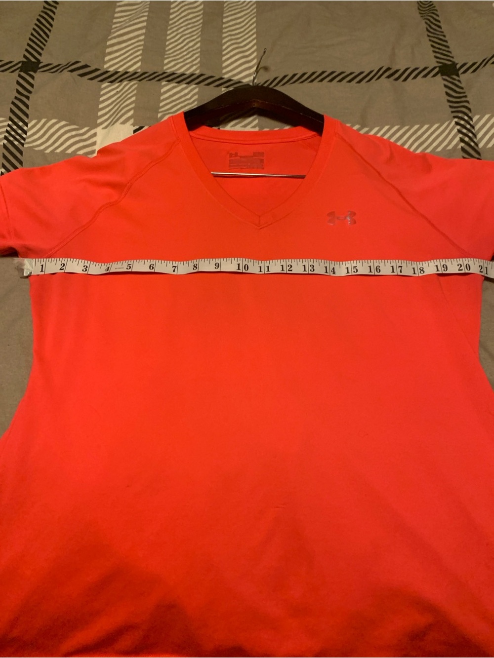 Under Armour Women’s V-Neck Short Sleeve Top - Coral/Neon - Picture 3 of 5